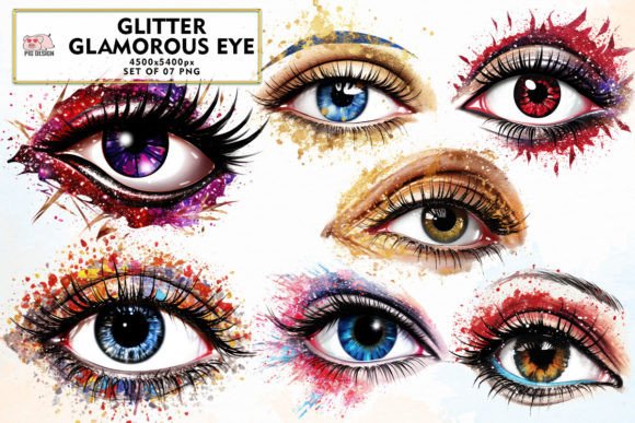 Download Glitter Glamorous Eye Watercolor Clipart - Premium Resources